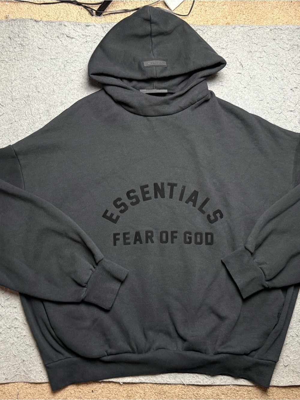 Fear of God Essentials Hoodie Mens Large Black Sweatshirt Pullover